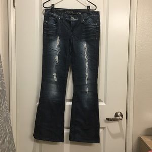Guess Distressed Flare Jean
